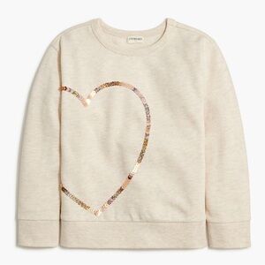 J.Crew - Crewcuts Cream Sequin Heart Sweatshirt
